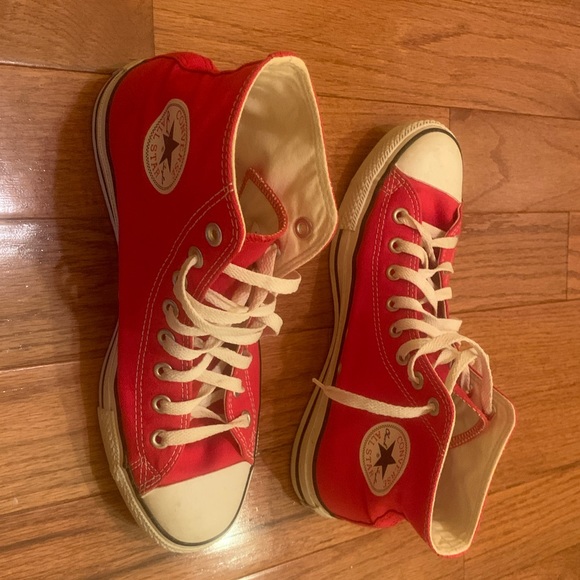 Vintage Chuck Taylor Converse Red High Top Sneakers Shoes Mens 9 Women’s 11